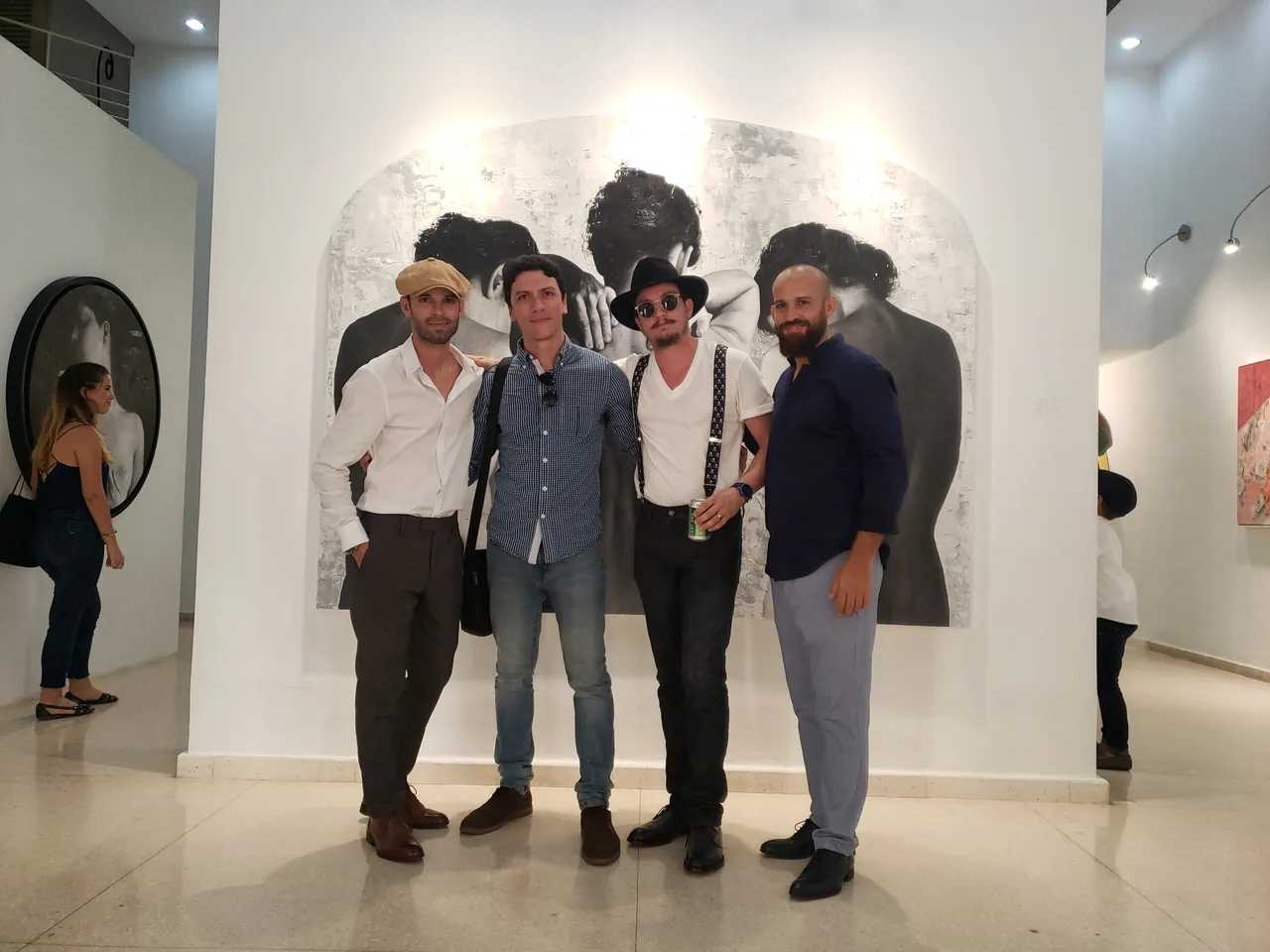 Luis Alberto Saldaña, with artists and colleagues