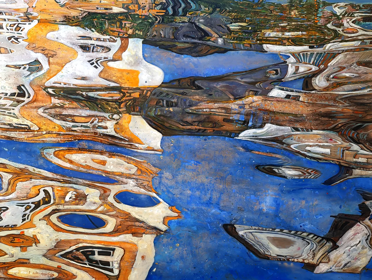 Specular Water XIII, 2024, oil on canvas — painting by Luis Alberto Saldaña