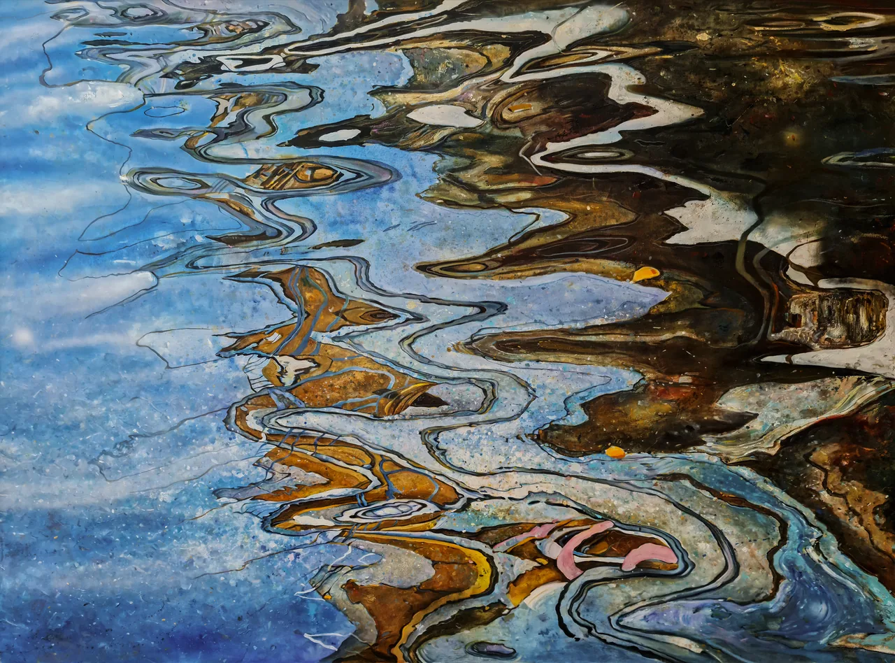 Agua especular XIV, 2024, óleo sobre lienzo — pintura de Luis Alberto Saldaña