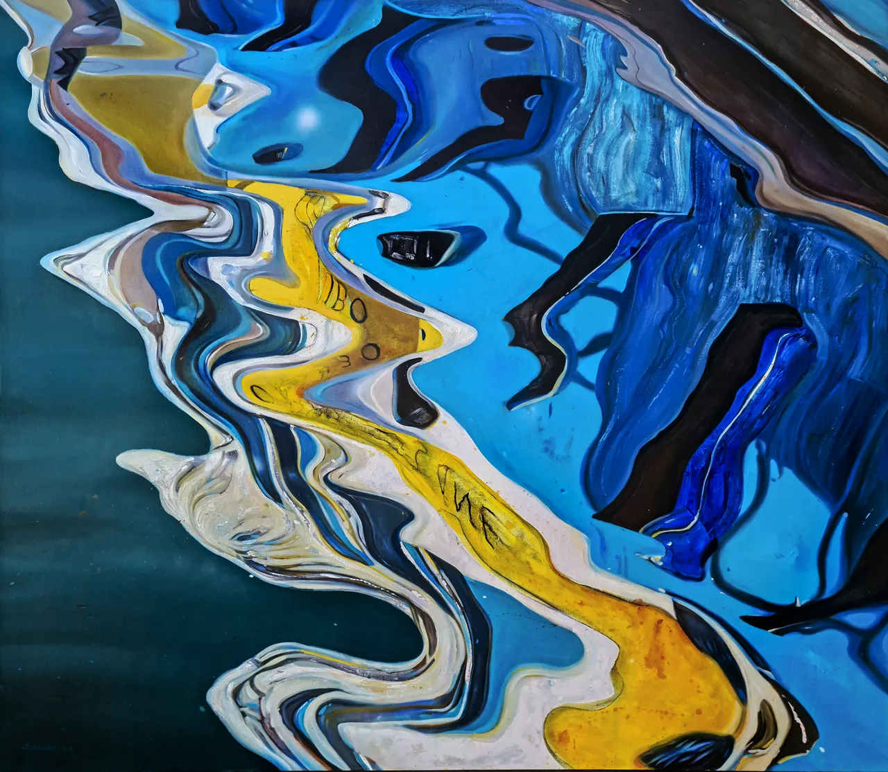 Specular Water XXI, 2024, oil on canvas — painting by Luis Alberto Saldaña