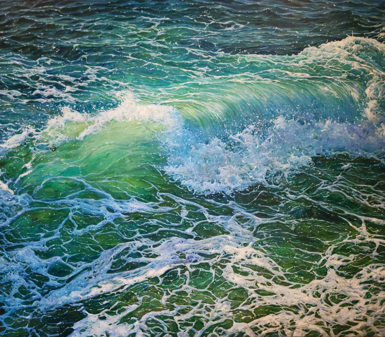 Infinite Flow, 2025, oil on canvas — painting by Luis Alberto Saldaña