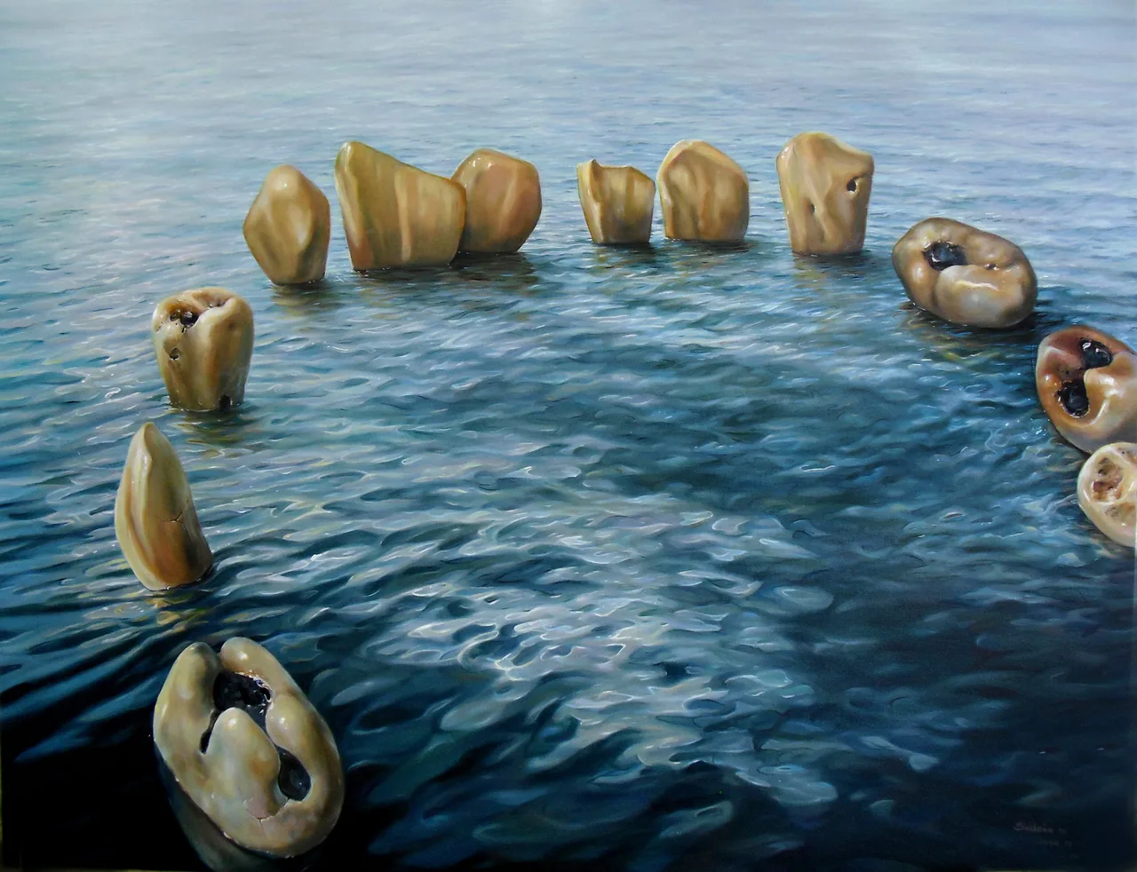 Trap, 2014, oil on canvas — painting by Luis Alberto Saldaña