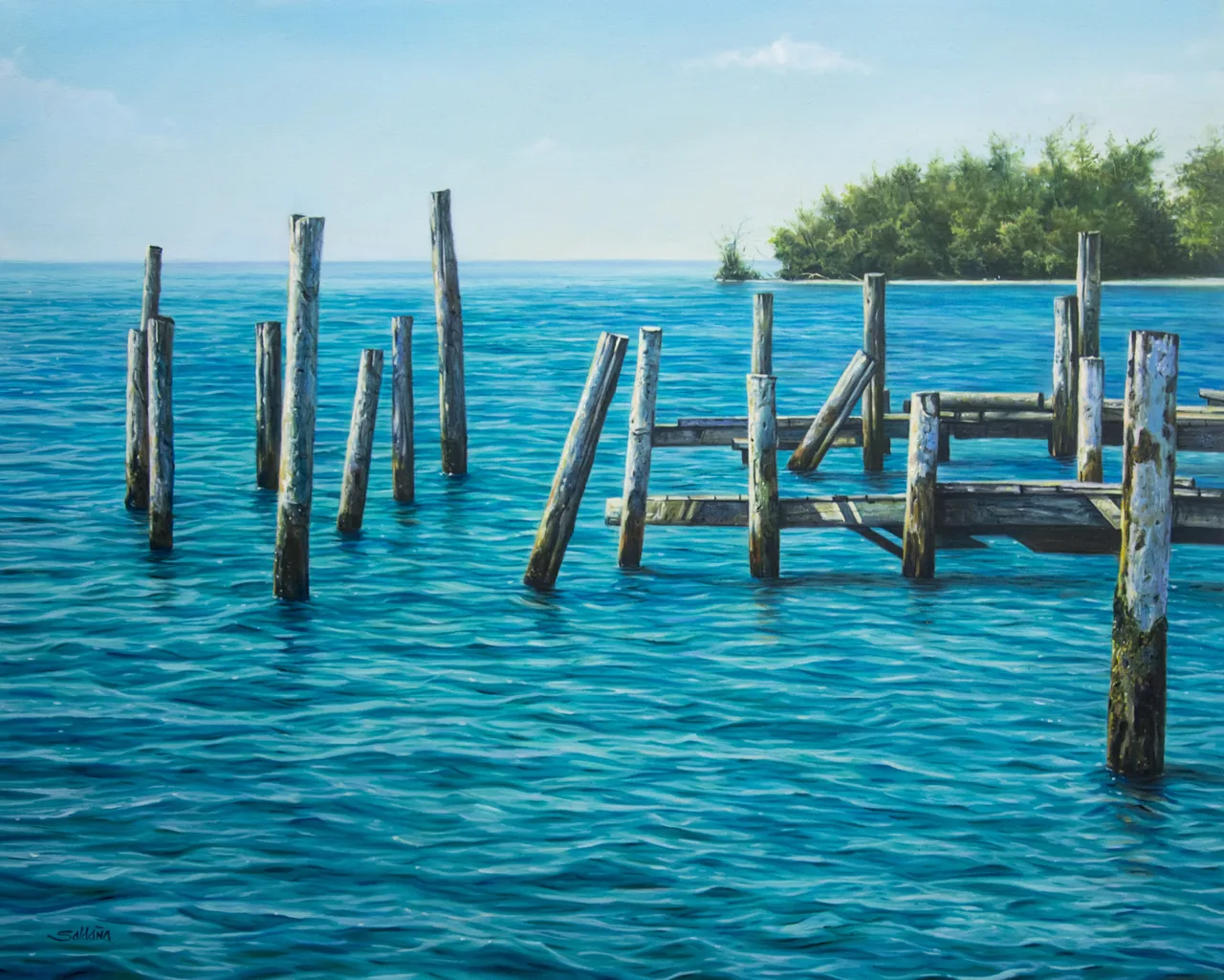 Courses, 2022, oil on canvas — painting by Luis Alberto Saldaña
