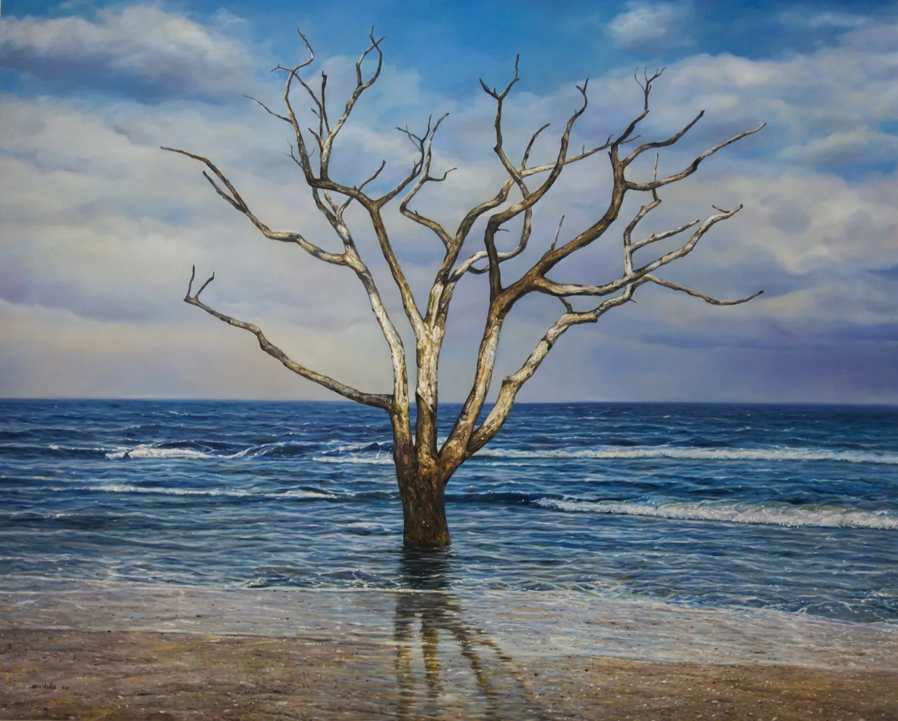 Survivor, 2026, oil on canvas — painting by Luis Alberto Saldaña