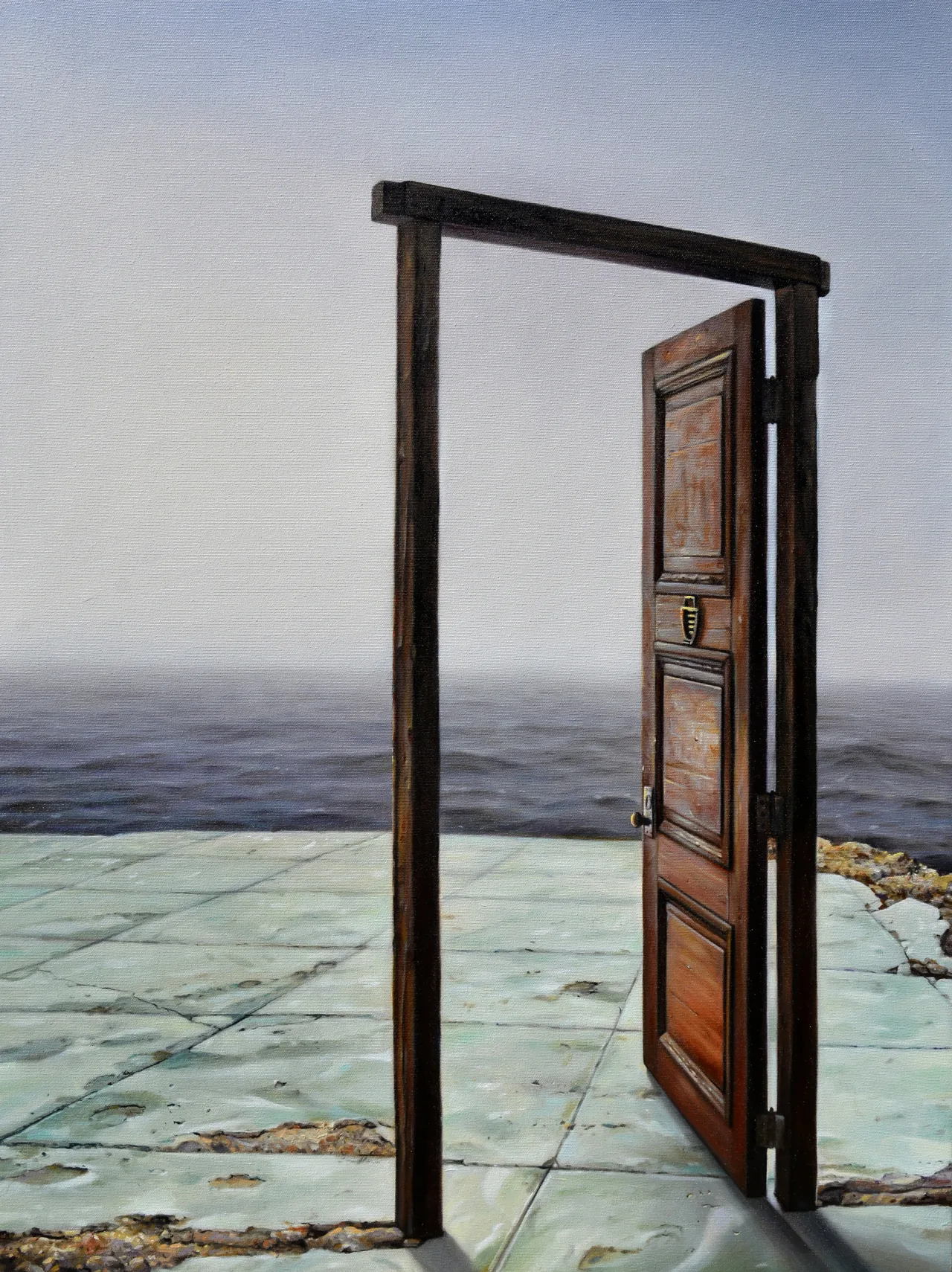 Survivor, 2017, oil on canvas — painting by Luis Alberto Saldaña