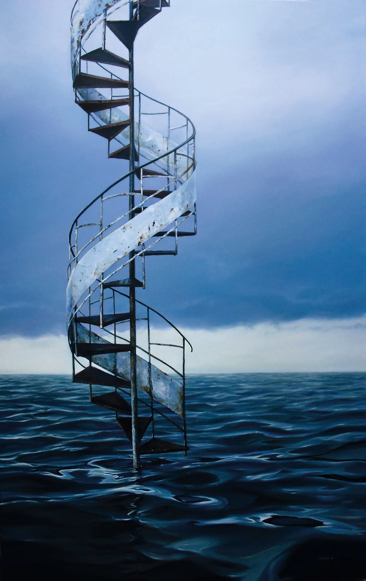 Exit, 2015, oil on canvas — painting by Luis Alberto Saldaña