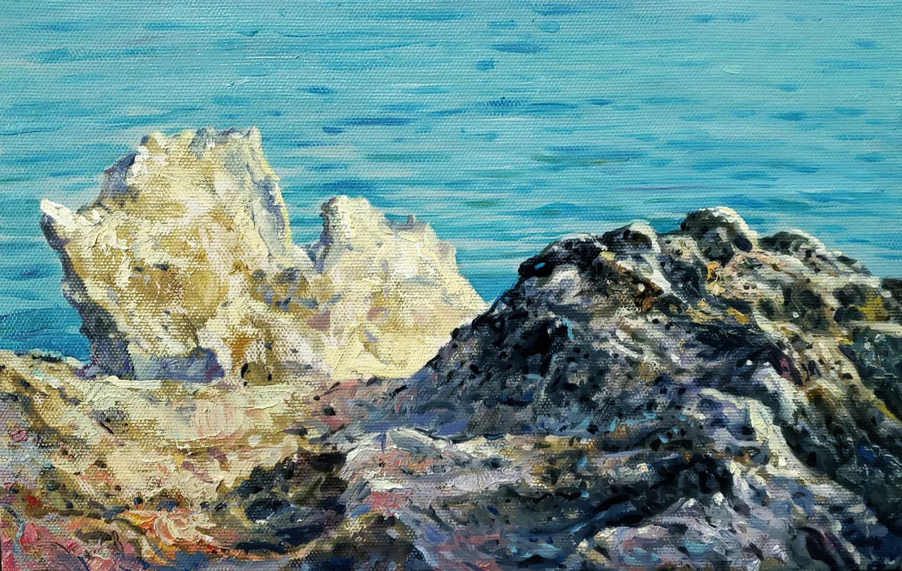 Reef, 2022, oil on canvas — painting by Luis Alberto Saldaña