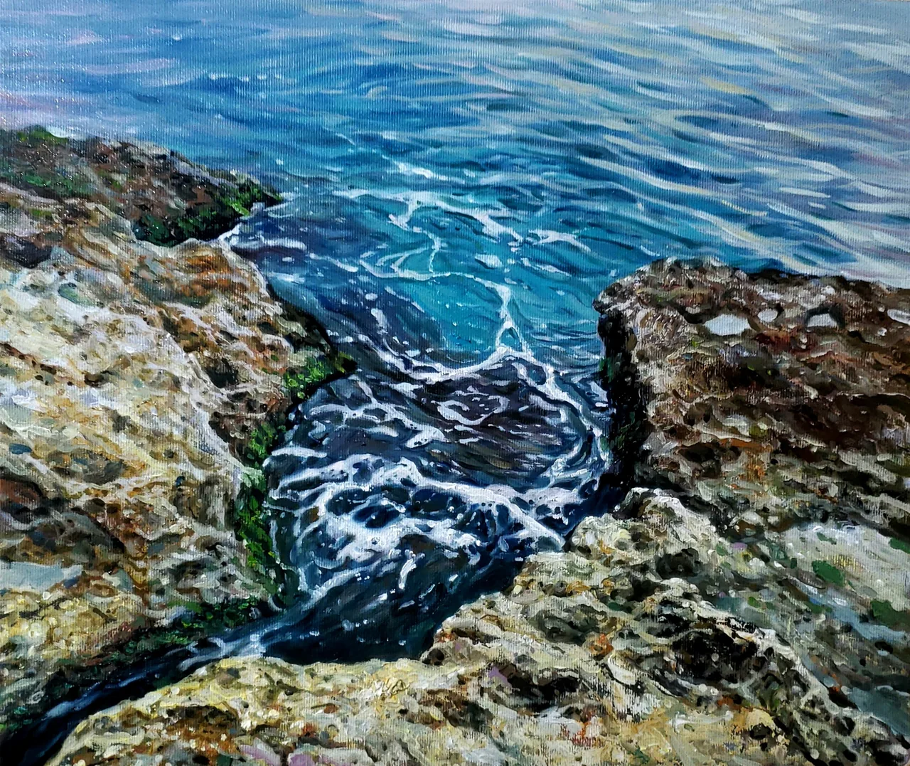 Reef II, 2022, oil on canvas — painting by Luis Alberto Saldaña