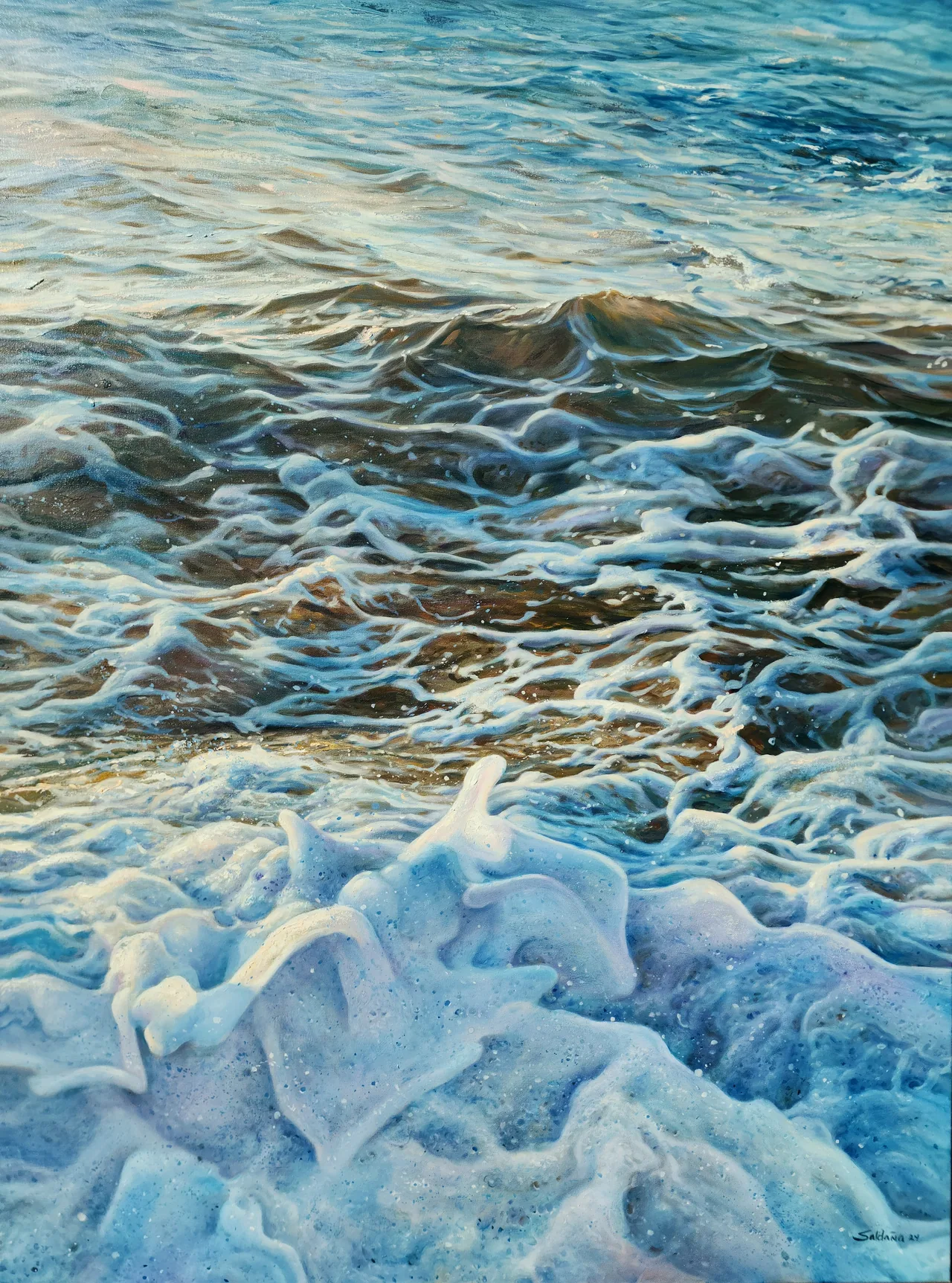 Foams, 2024, oil on canvas — painting by Luis Alberto Saldaña