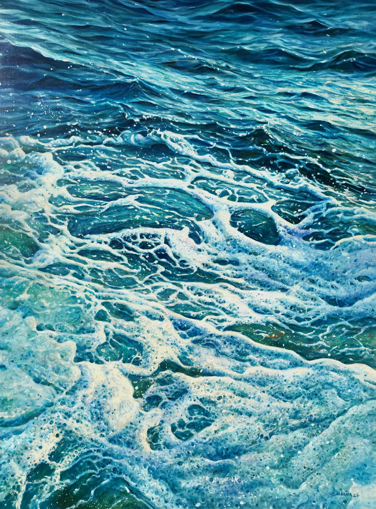 Foams, 2024, oil on canvas — painting by Luis Alberto Saldaña
