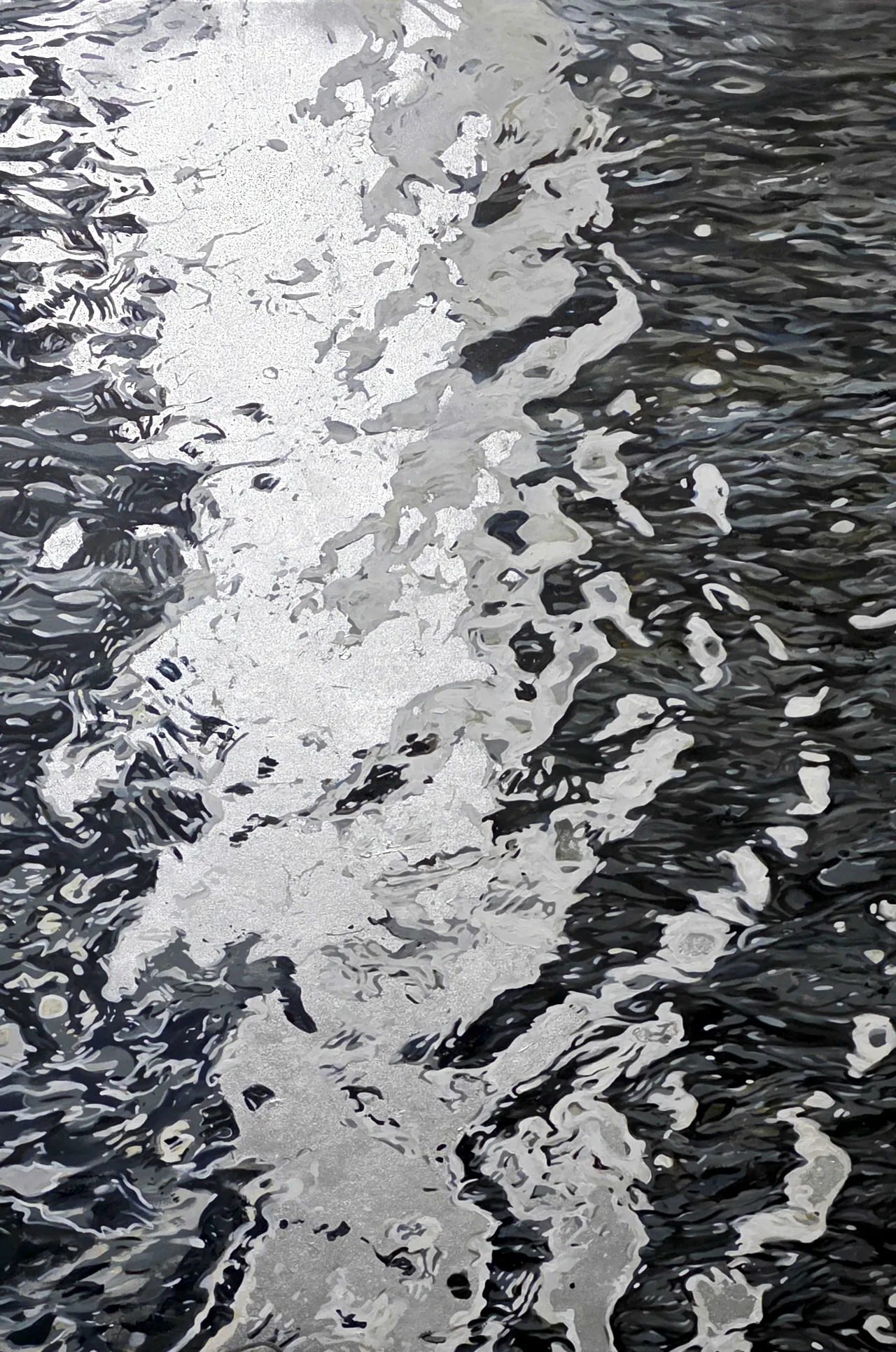 Latency, 2026, oil and gold leaf on canvas — painting by Luis Alberto Saldaña