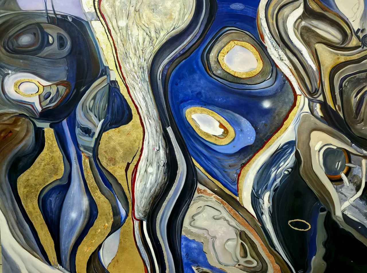 Untitled, 2026, oil and gold leaf on canvas — painting by Luis Alberto Saldaña