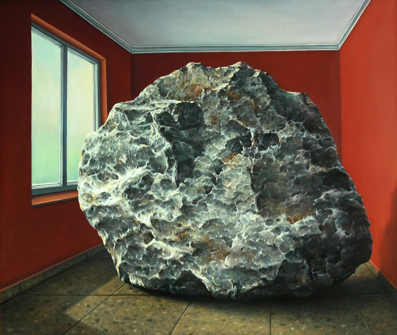 Resident, 2016, oil on canvas — painting by Luis Alberto Saldaña