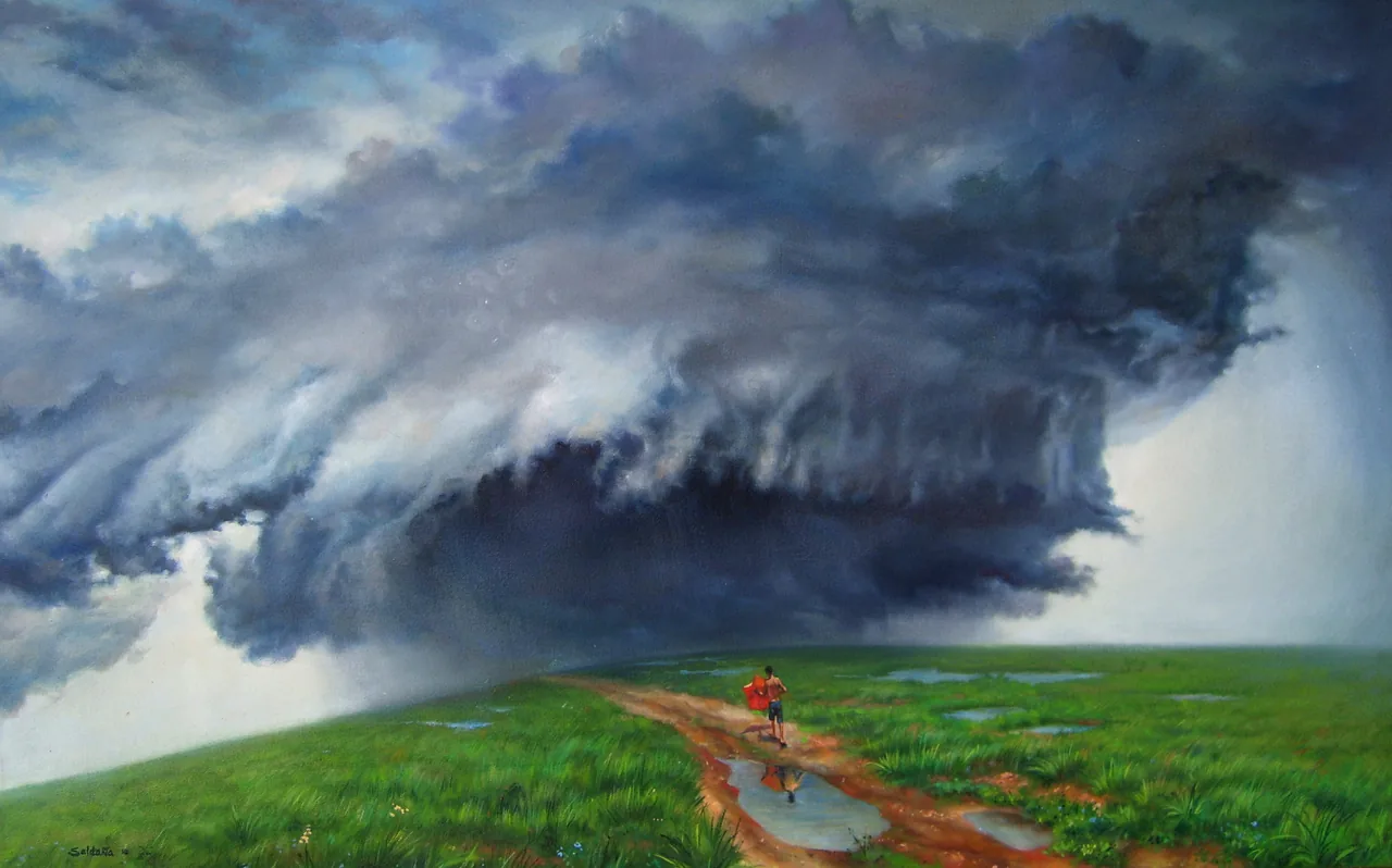 Walker, 2008–2011, oil on canvas — painting by Luis Alberto Saldaña