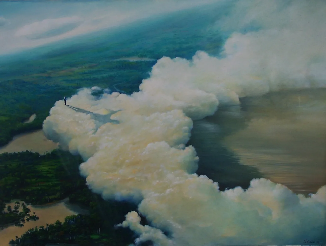 Directing the Clouds II, 2008–2011, oil on canvas — painting by Luis Alberto Saldaña