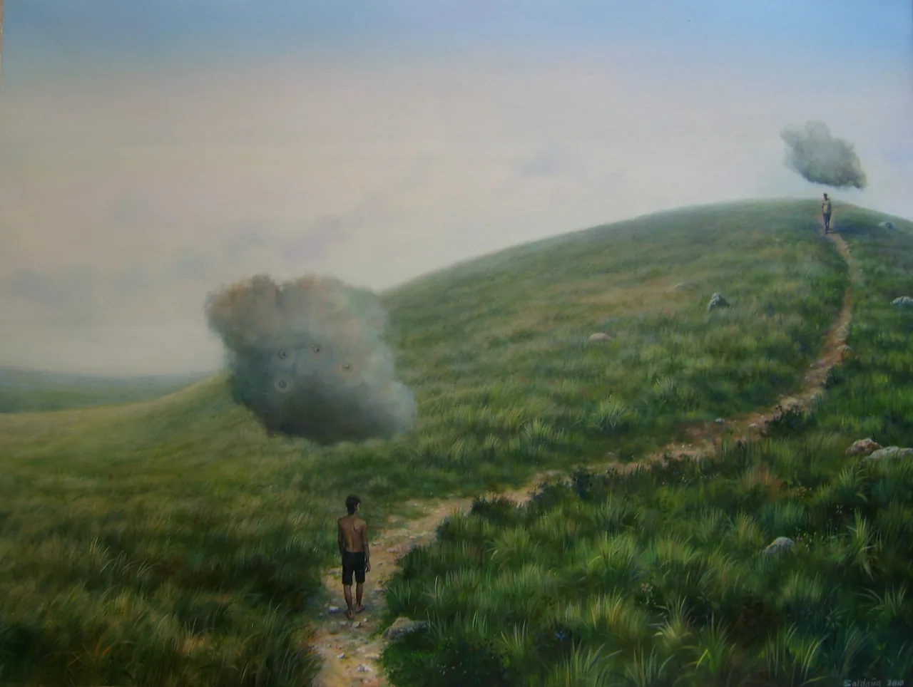 Encounter, 2008–2011, oil on canvas — painting by Luis Alberto Saldaña