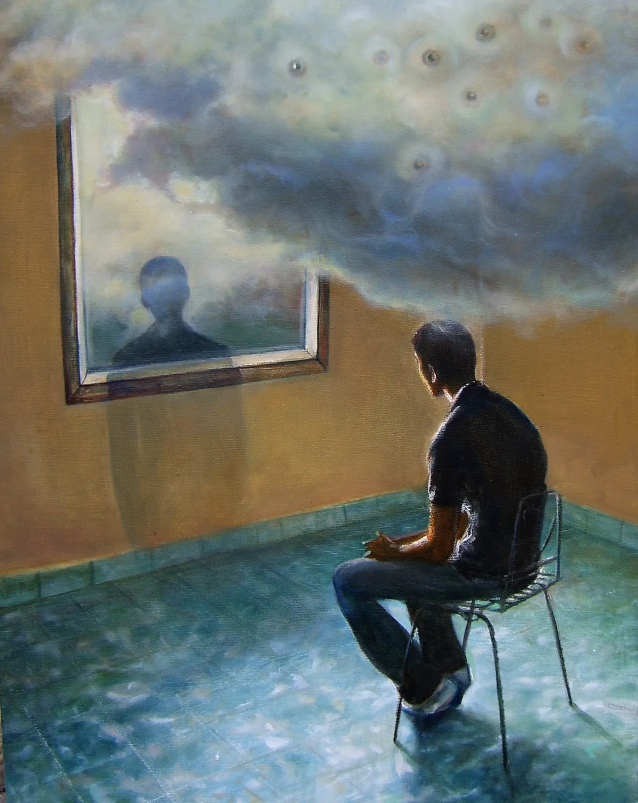 Interior, 2008–2011, oil on canvas — painting by Luis Alberto Saldaña
