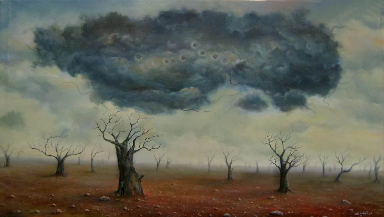Black Cloud, 2008–2011, oil on canvas — painting by Luis Alberto Saldaña