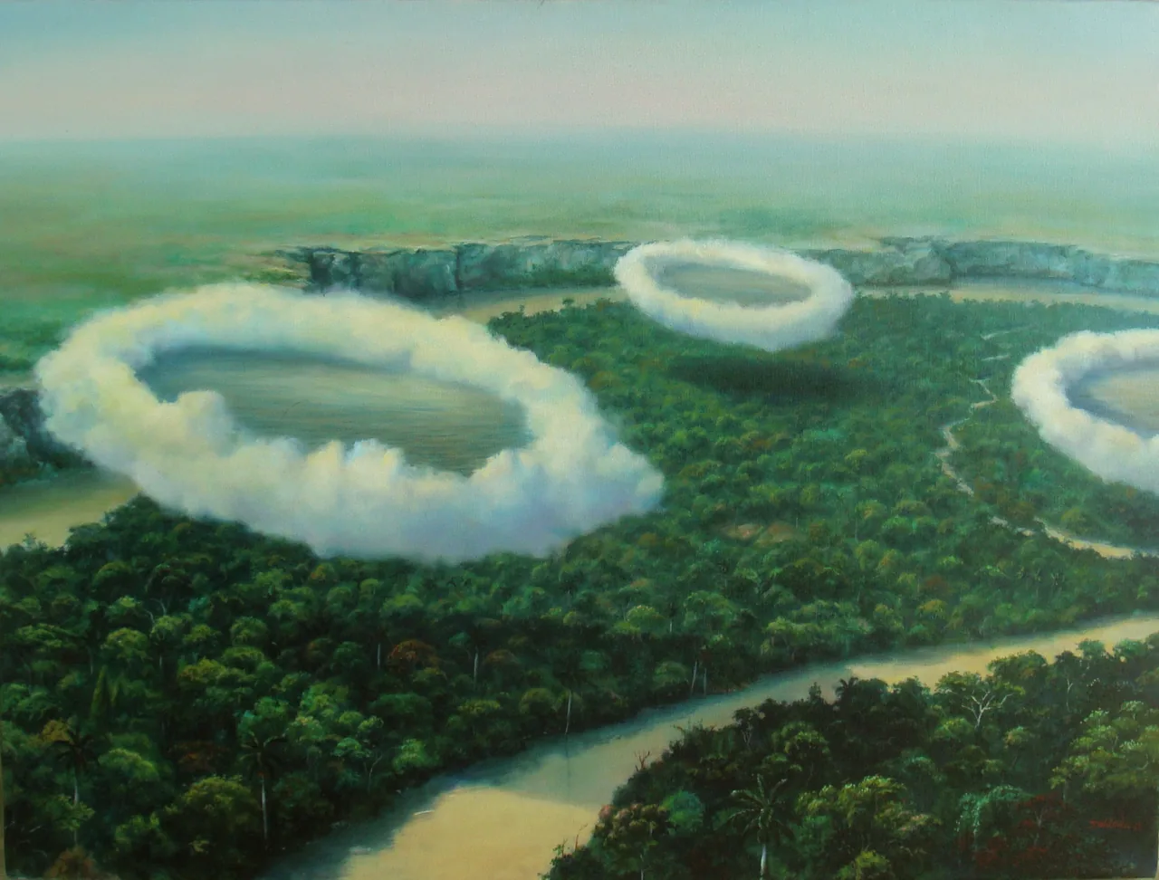 Valley with Rivers, 2008–2011, oil on canvas — painting by Luis Alberto Saldaña